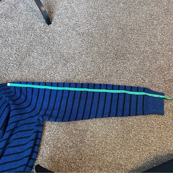 American Eagle Mens Blue Striped Button Mock Neck Cotton Sweater Large NEW - Picture 6 of 8